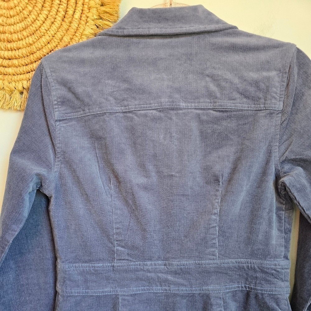 QUINCE NEW Nightshadow Blue Organic Stretch Corduroy Shirt Dress SZ Small Preppy - Picture 7 of 12